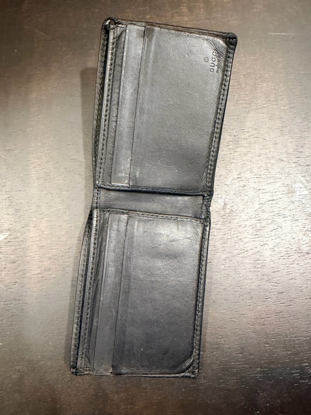 Gucci Black Embossed GG Leather Wallet with Green-Red Web Accent - Picture 4 of 5